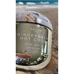 DW Home Gingerbread Hot Cocoa Scented Hand Poured Candle Lidded Jar 3.8 Oz